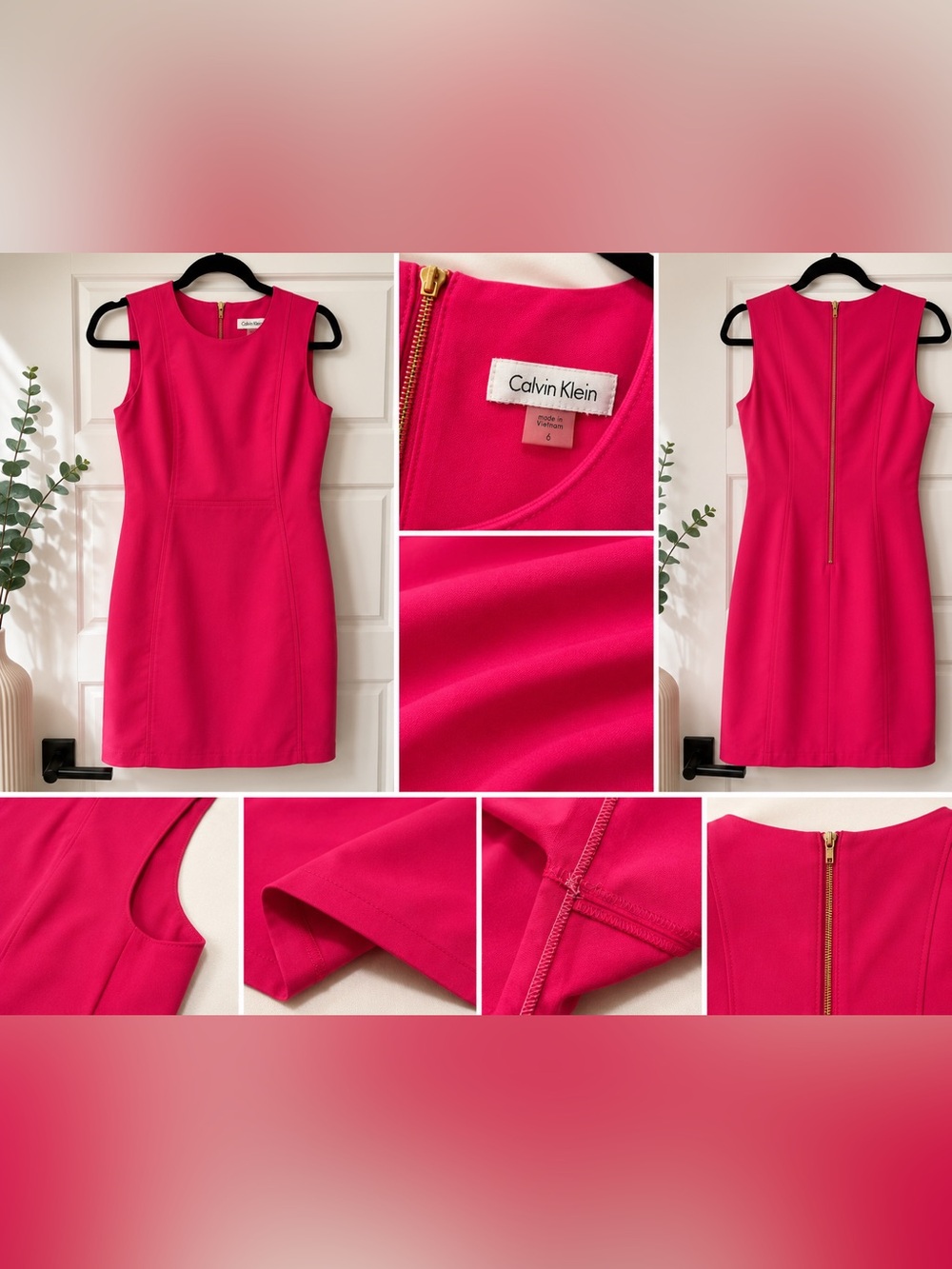 Calvin Klein Bold Hot Pink Sheath Dress